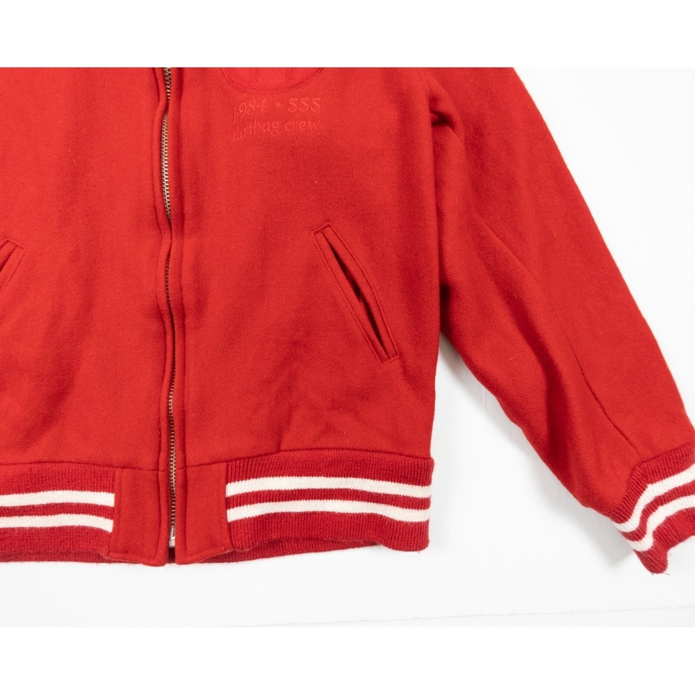 Huf Jacket Mens Xlarge Red Varsity Letterman Wool Streetwear Skateboard Adult View 4